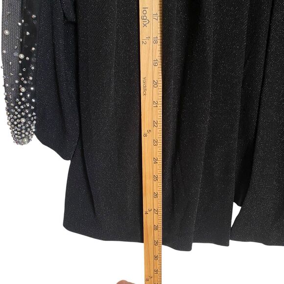 Alex Evening Beaded Sleeve Twinset 2X Black Fairy Glam Party Wedding Guest Wear - Picture 4 of 9